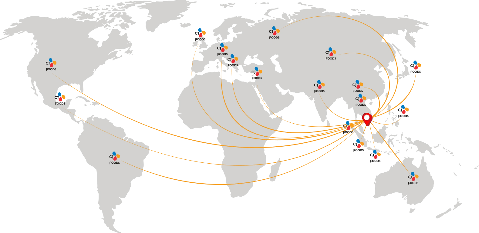 CJ Foods Global Footprint Map